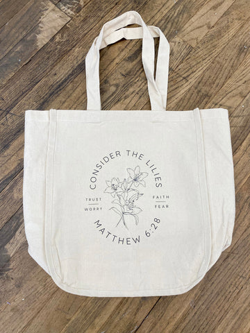 Consider the Lilies Tote Bag - Natural
