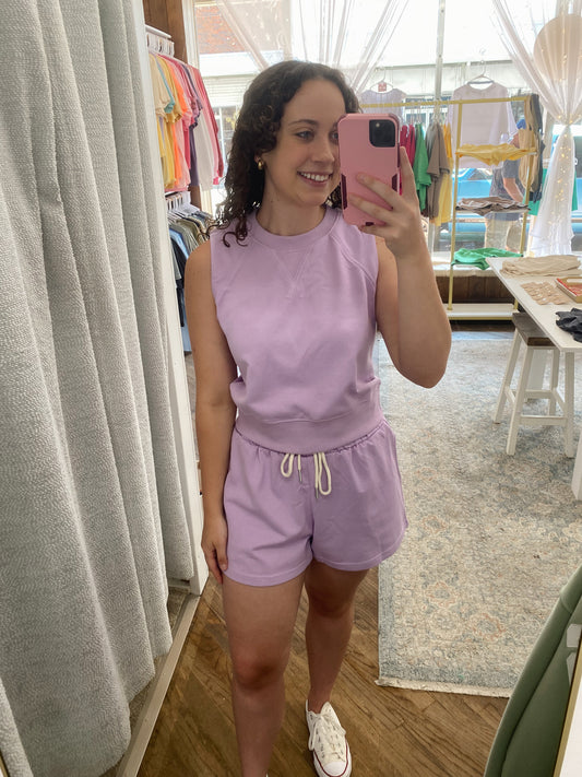 Andrea Knit Sleeveless Top  - Lavender