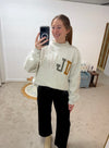 WWJD Embroidered Mock Neck Sweatshirt - Ash Grey