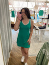 Emmie Active Dress Romper - Emerald/White