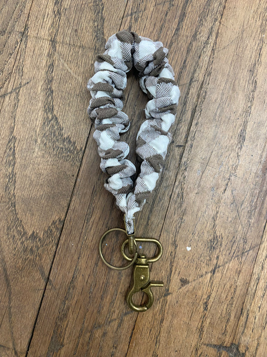 Brown Checkered Keychain