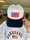 USA Embroidered Patch Two Tone Rope Trucker Hat