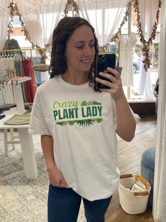 Crazy Plant Lady Tee - White