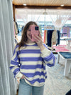 Kendall Oversized Sweatshirt Top - Lavender/Purple