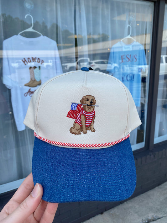 Golden Retriever USA Trucker Hat