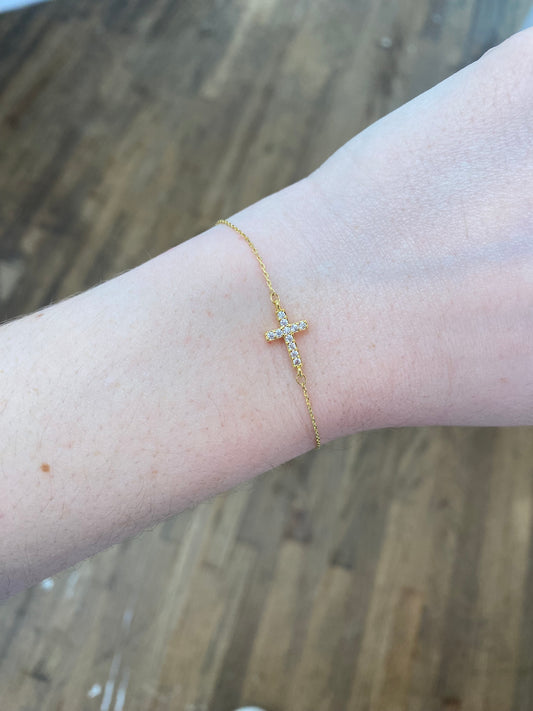 Ruth Cross Bracelet - Gold