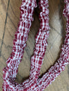 Madalynn Maroon Checkered Scrunchie Lanyard