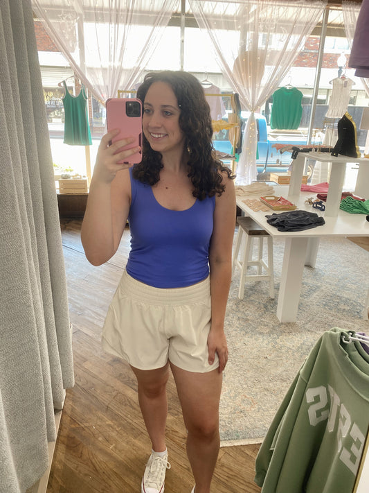 Tay Active Shorts - White Pearl