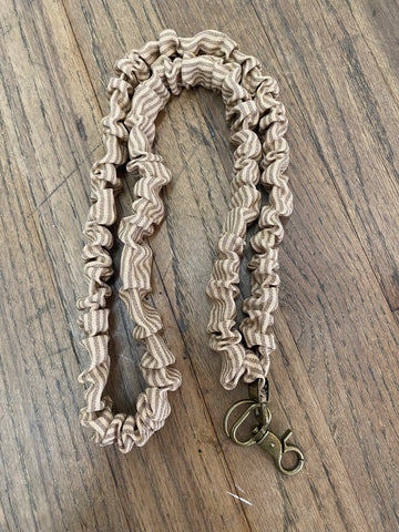 Madalynn Coffee Striped Lanyard - Brown