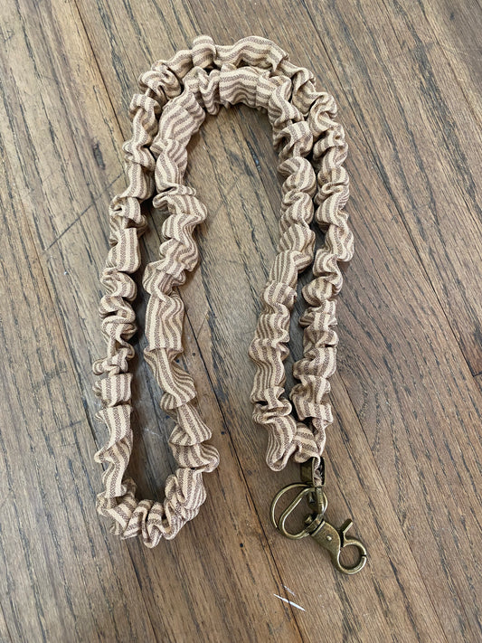 Madalynn Coffee Striped Lanyard - Brown