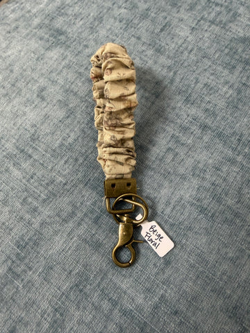 Beige Floral Keychain