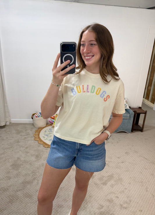 Rainbow Bulldogs Boxy Tee - Ivory
