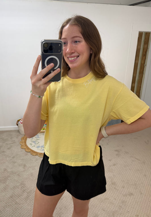 Bulldogs Boxy Tee - Butter Yellow