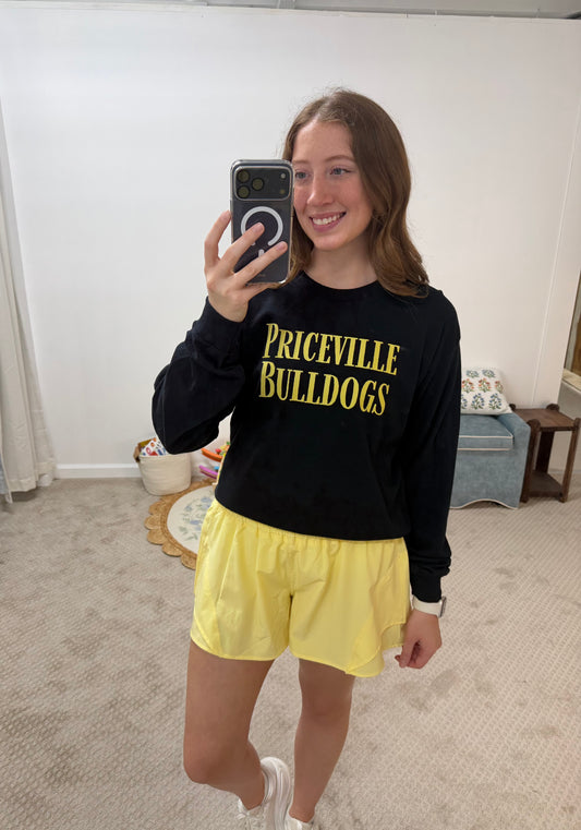 Priceville Bulldogs Long Sleeve Tee - Black