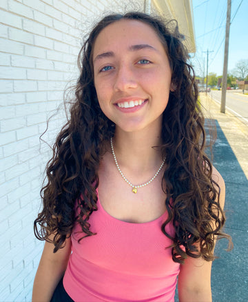 Natalie Heart Necklace with Pearls - Gold