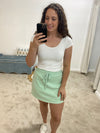 Lily Scuba Stripe Skort - Soft Mint/Cream