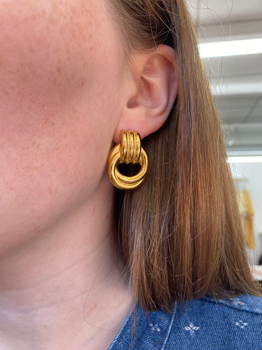 Margie Golden Knocker Earrings