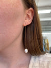 Silvia Pearl Chain Earrings - Gold