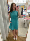Ivy Scalloped Mini Dress - Pacific