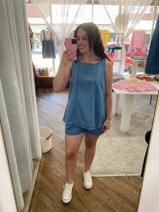 Mikayla Denim Tank