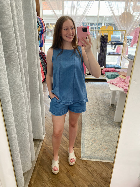 Mikayla Denim Tank